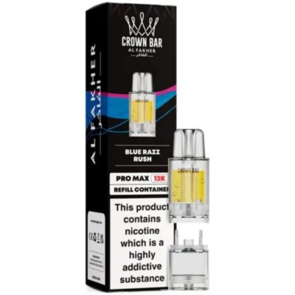 Blue Razz Rush Crown Bar Pro Max 12K Prefilled Pod & Refill by Al Fakher